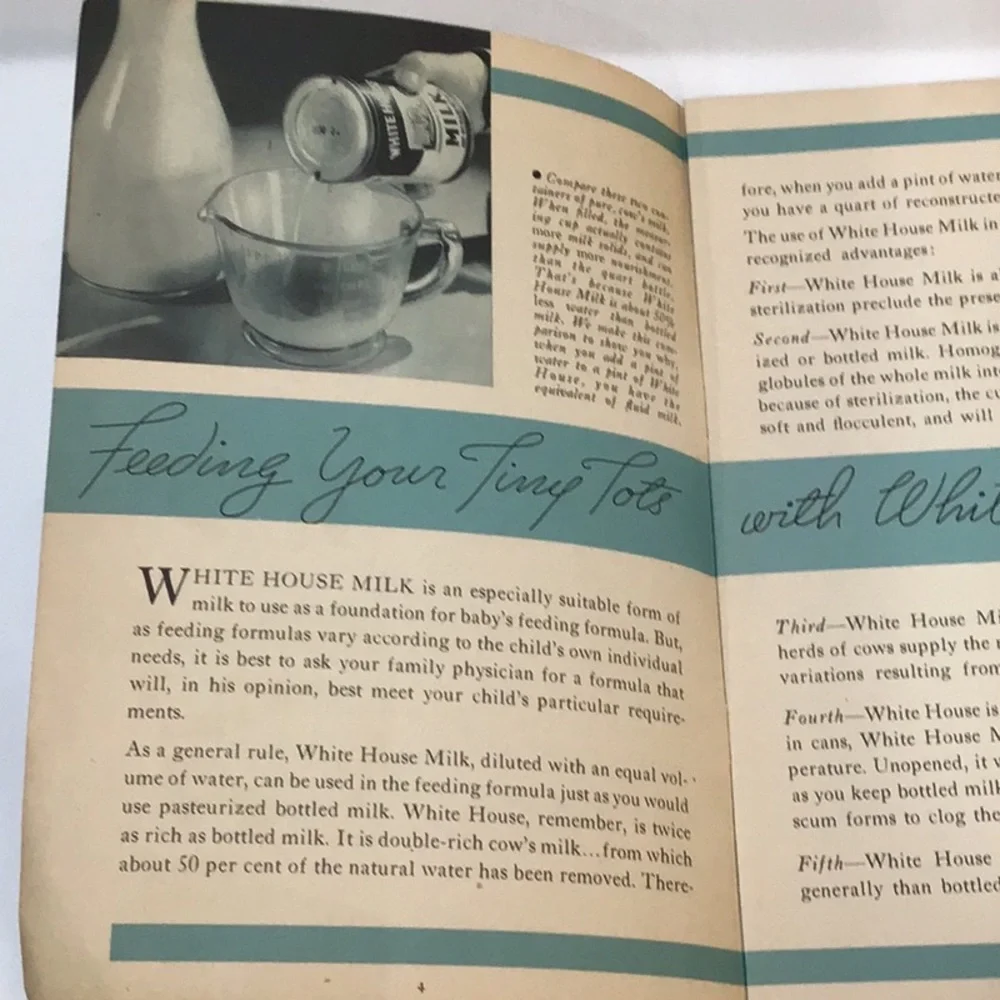 1939 White House evaporated milk recipe booklet GUC